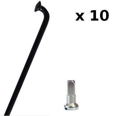 CN-Spoke Rayons Vélo Noirs 2 Mm Avec écrous - Lot De 10 Pièces 3 CN-Spoke Rayons Vélo Noirs 2 Mm Avec écrous - Lot De 10 Pièces